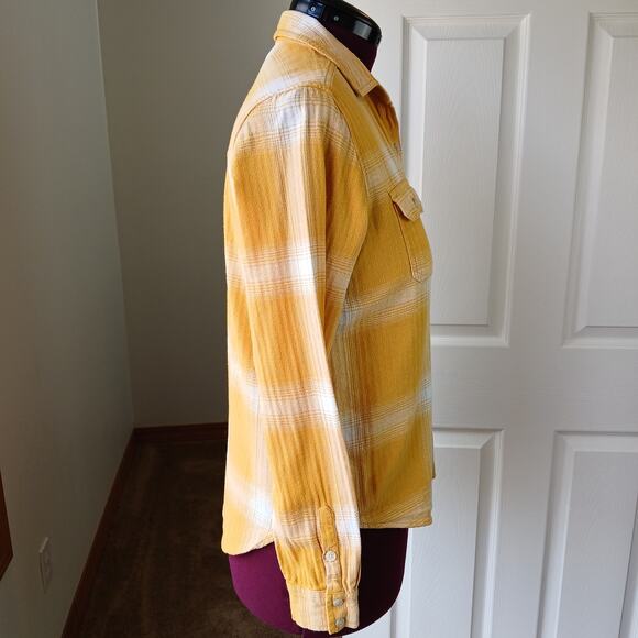 Universal Thread Cotton Yellow Plaid Button-up Shirt S yellow white long sleeve - Picture 5 of 12